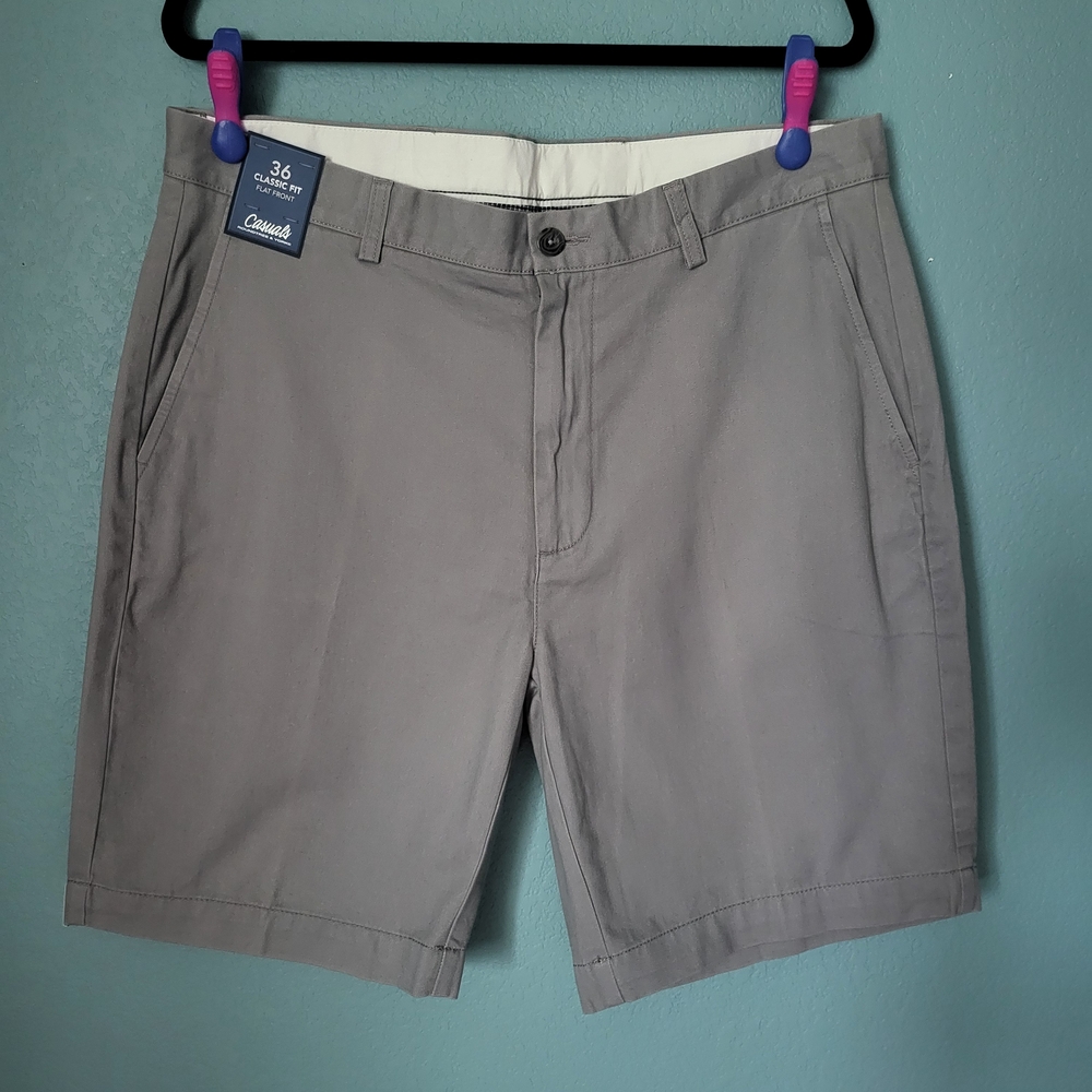 NWT Roundtree & Yorke Men's Gray Shorts With 9in Inseam 36 Waist